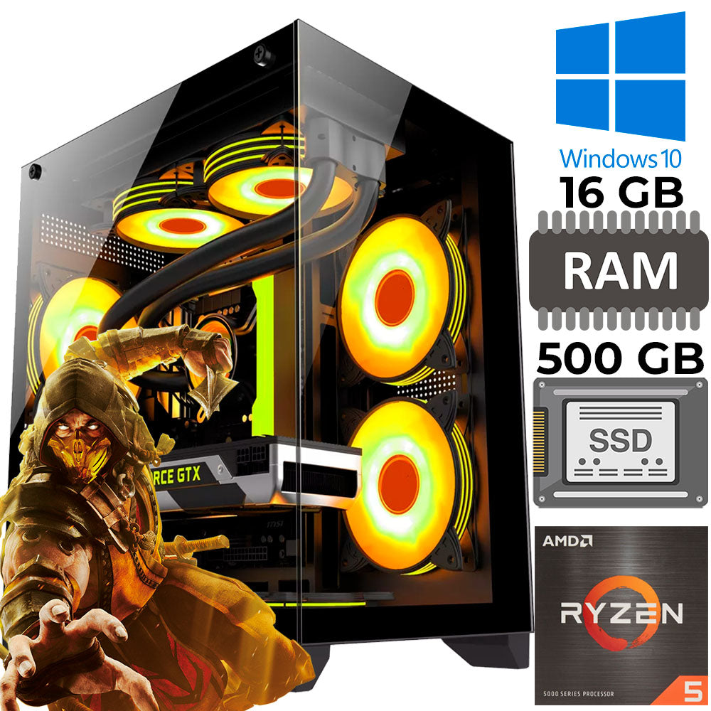 Computador Gamer Aquarius Ryzen 5 5600GT, 16GB RAM, NVME 500GB, Gab SVR-275B , Radeon Vega 7 Integrado, Windows 10