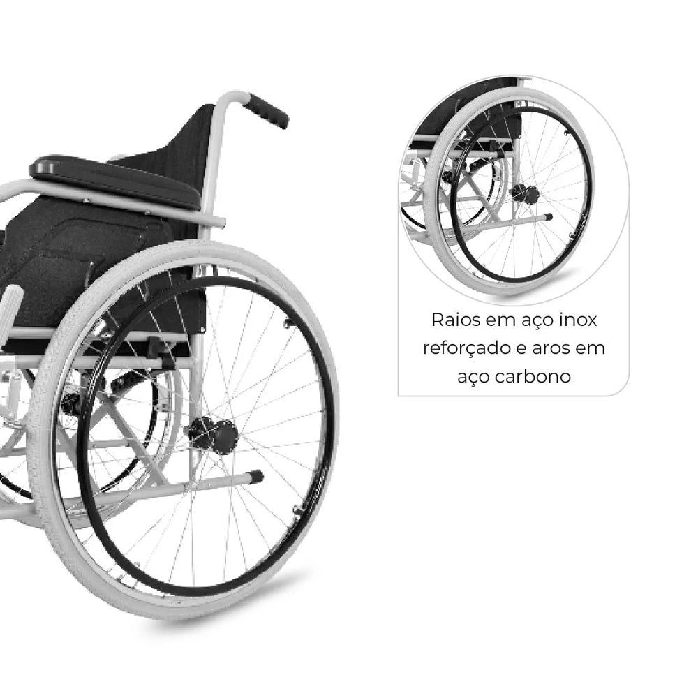 Cadeira De Rodas Dobrável Resistente Até 100kg D100 Dellamed