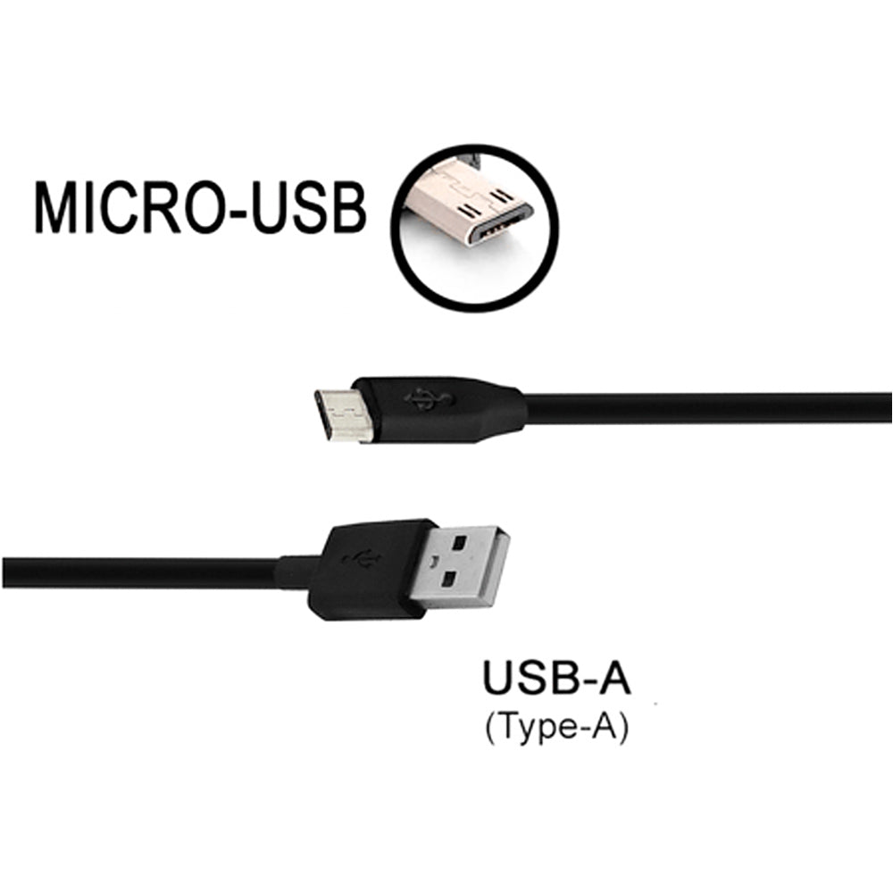 Cabo USB Para Micro USB PlusCable 3 Metros PC-USB3004 - Preto