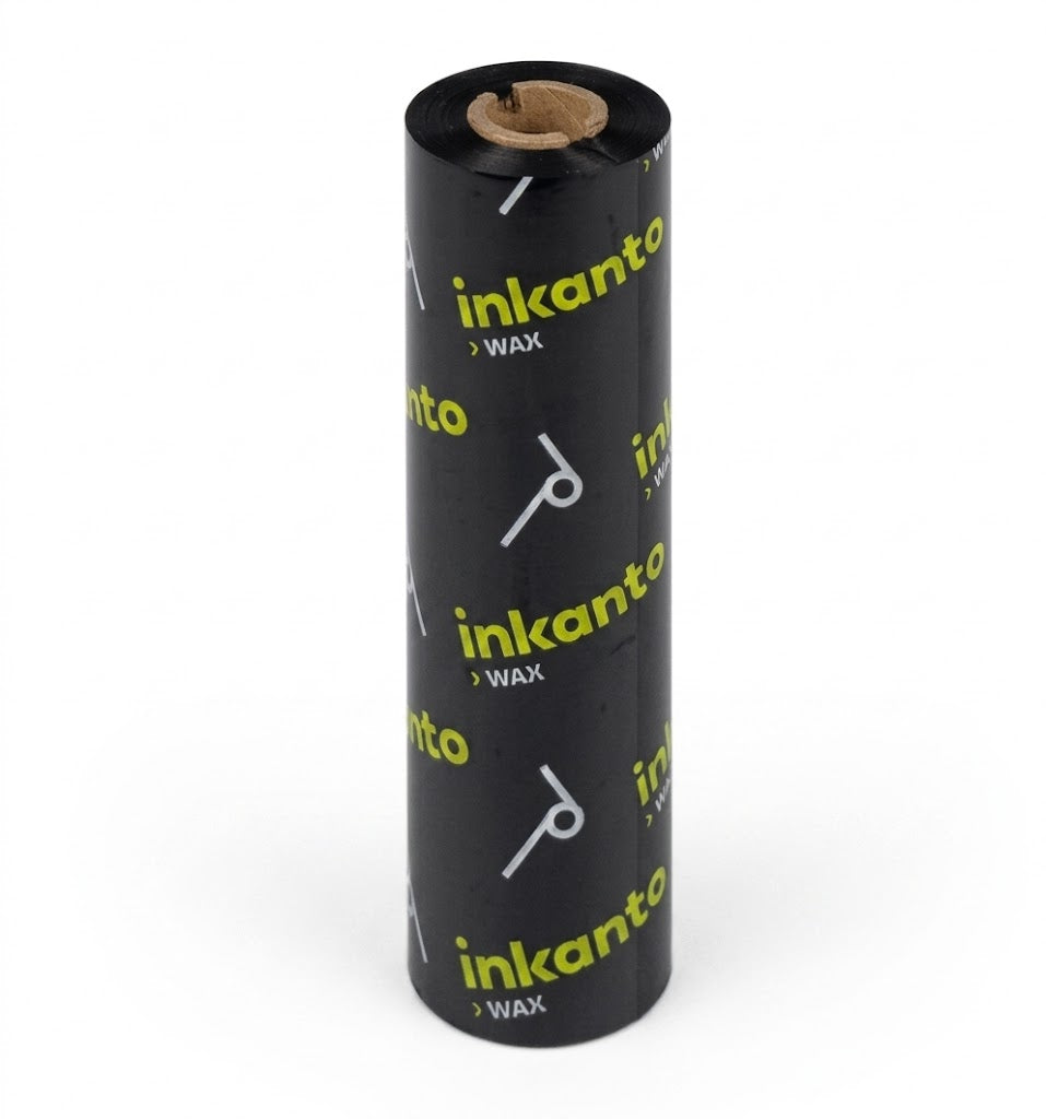 Ribbon de Cera Inkanto 110mm x74 Metros Tubo 0,5" 12,7mm AWR1  Zebra, Argox, Elgin, Godex, Datamax e Intermec/Honeywell