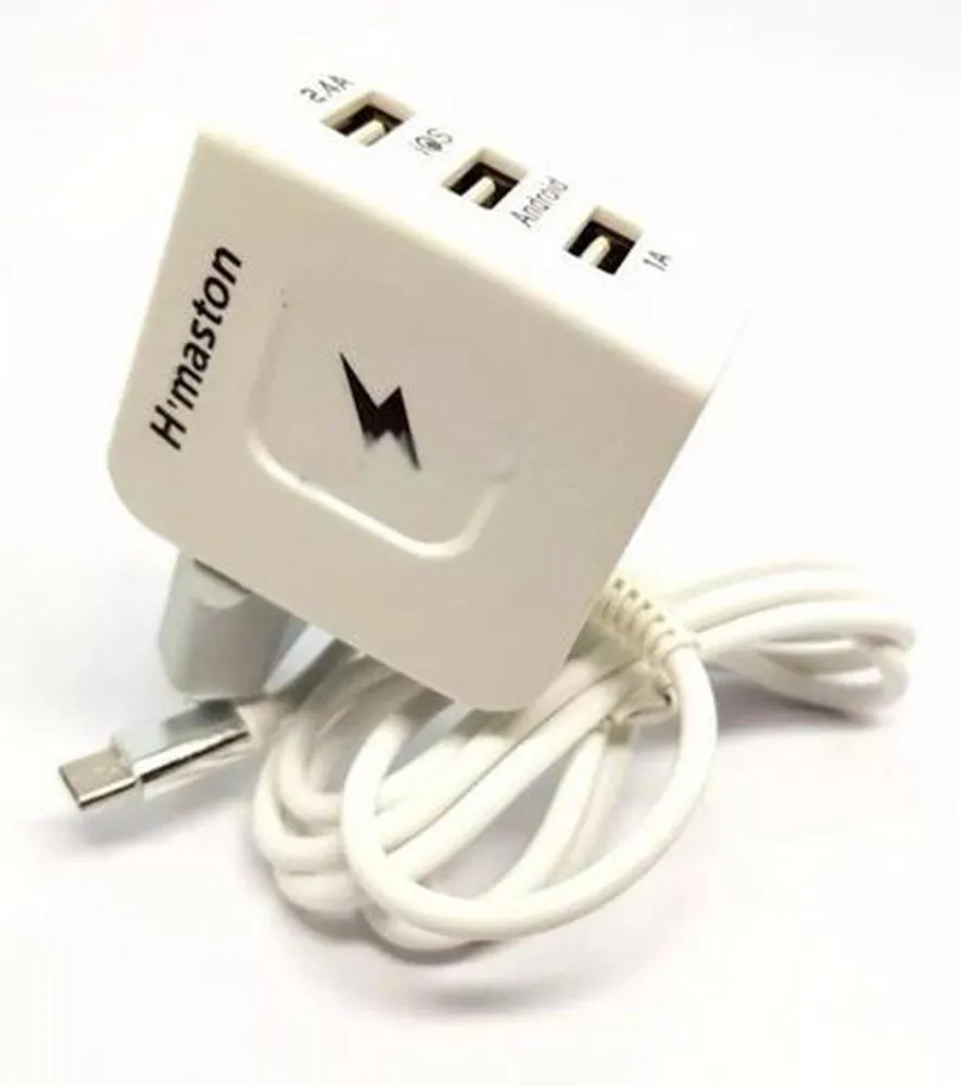 Carregador Usb V8 H'maston 3.1a HM02 Com Três Portas Usb 1200