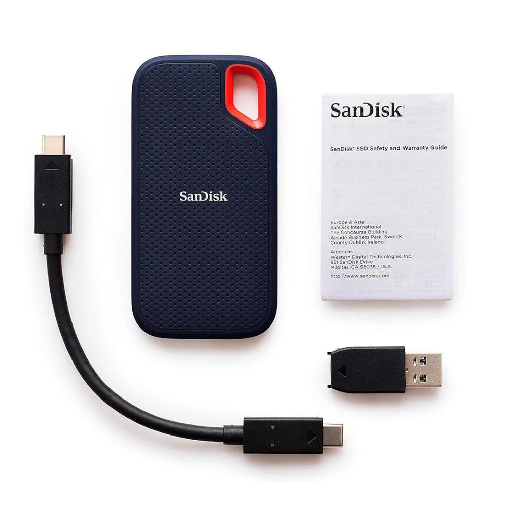 SSD Externo Portátil SanDisk Extreme, 1TB, USB 3.1 Type C USB 3.2 - Leitura 1050 Mbs - SDSSDE61-1T00-G25