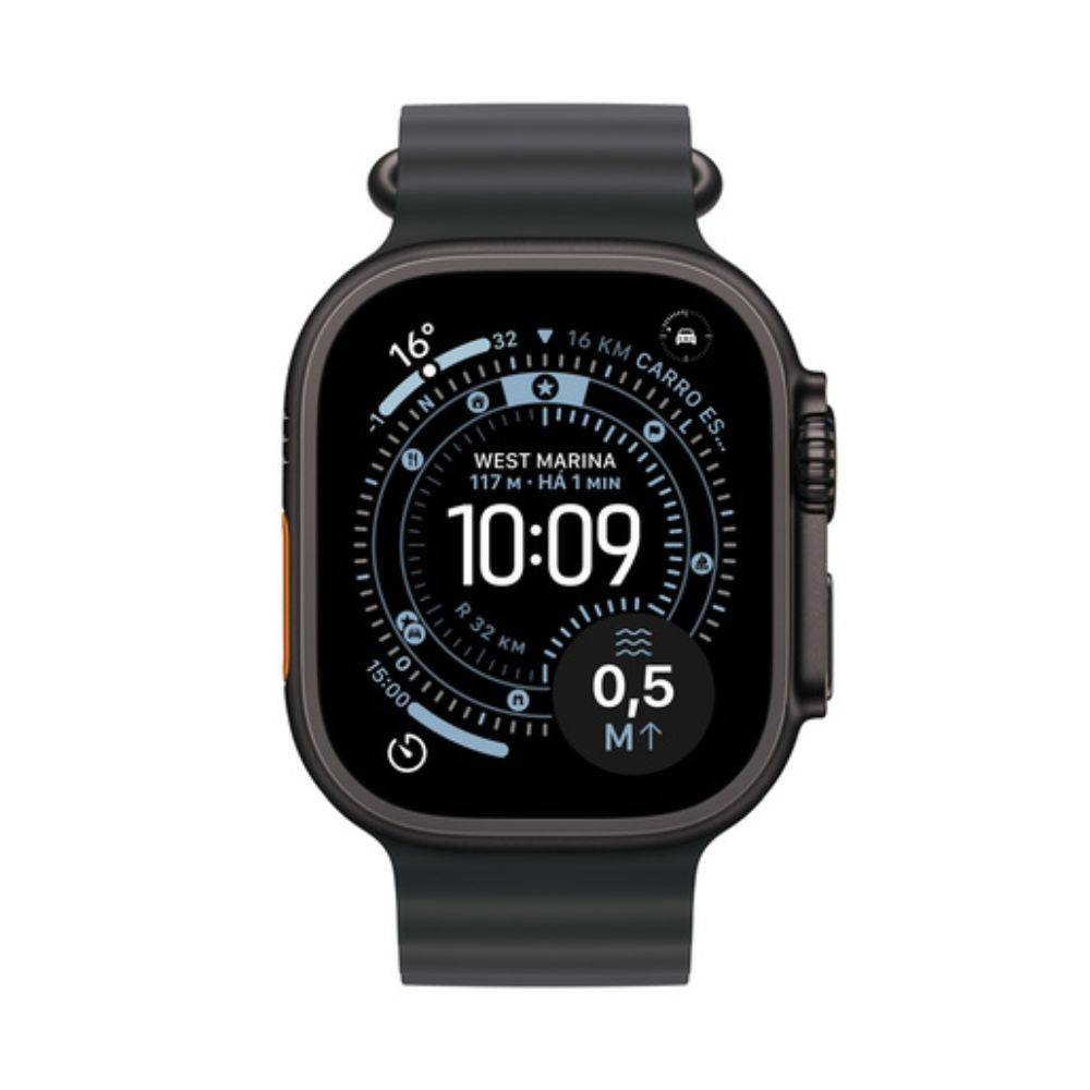 Apple Watch Ultra 3 (GPS + Cellular 49mm) Titânio com Pulseira Loop Alpina Preta Tamanho M - Preto