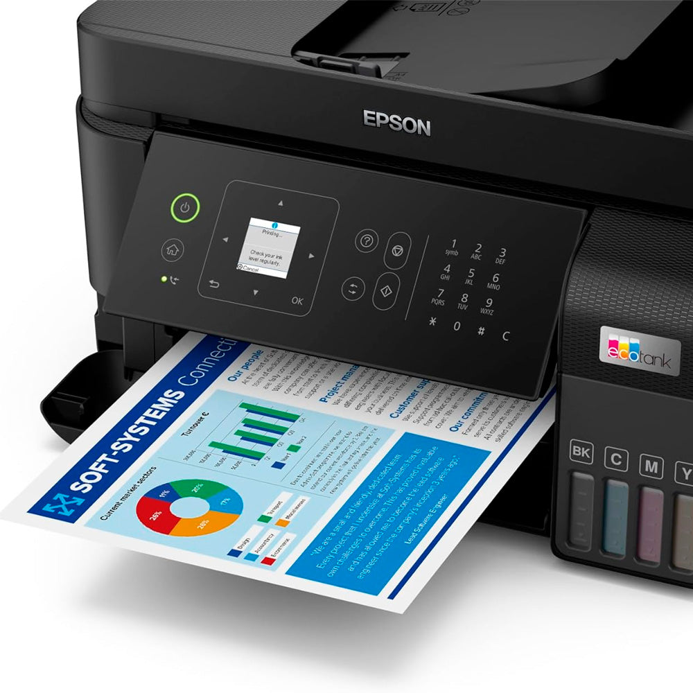 Multifuncional Epson EcoTank L5590 - Tanque de Tinta Colorida, Wi-Fi Direct, Ethernet, Fax, ADF, Bivolt, Preta