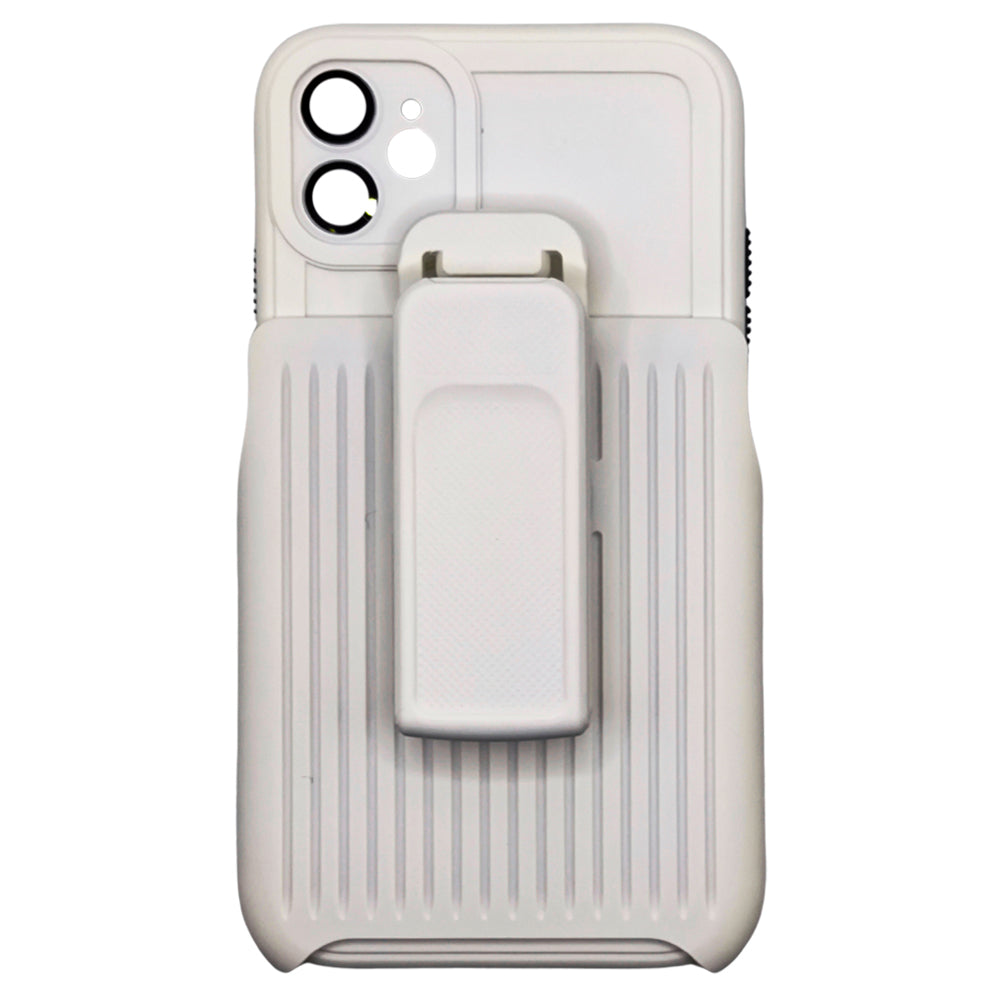 Capa Resistente Para iPhone 11, Com Suporte Clip, Anti-Impacto, Branco
