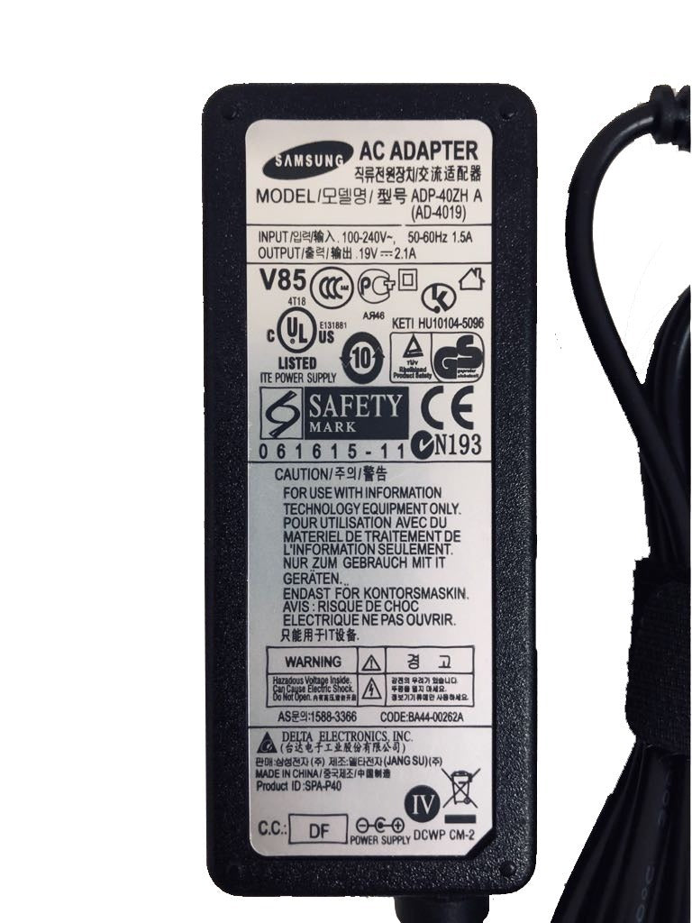 Fonte de Ultrabook Samsung  19v 2,1A 40W - Pino Fino 3.0x1.1MM