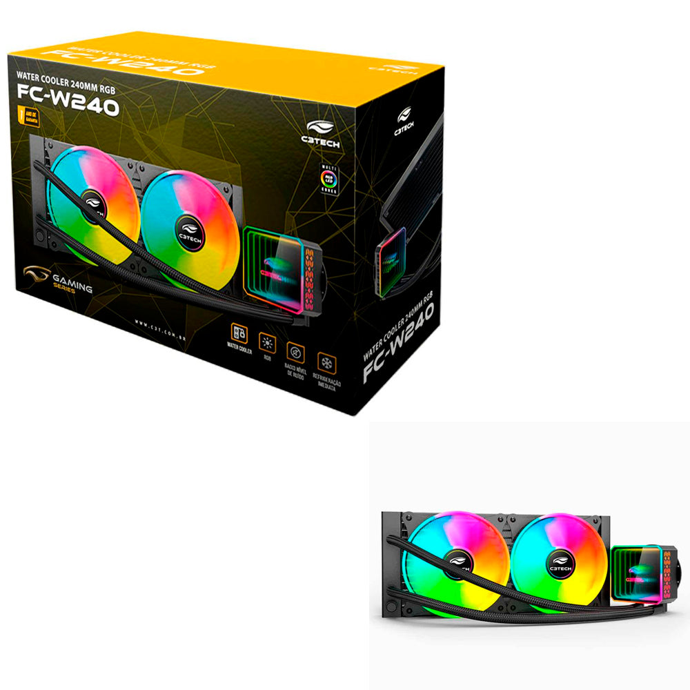 Water Cooler Gamer C3Tech FC-W240WHRGB Branco