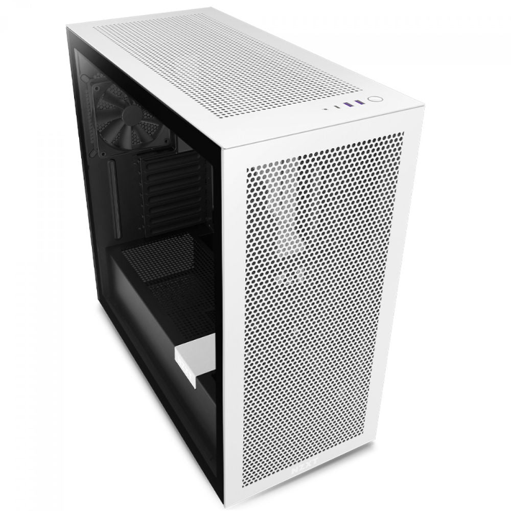 Gabinete Gamer NZXT H7 Flow Mid Tower, Vidro Temperado,  ATX, Sem Fonte, 2 Fans, CM-H71FG-01 (Branco/Preto)