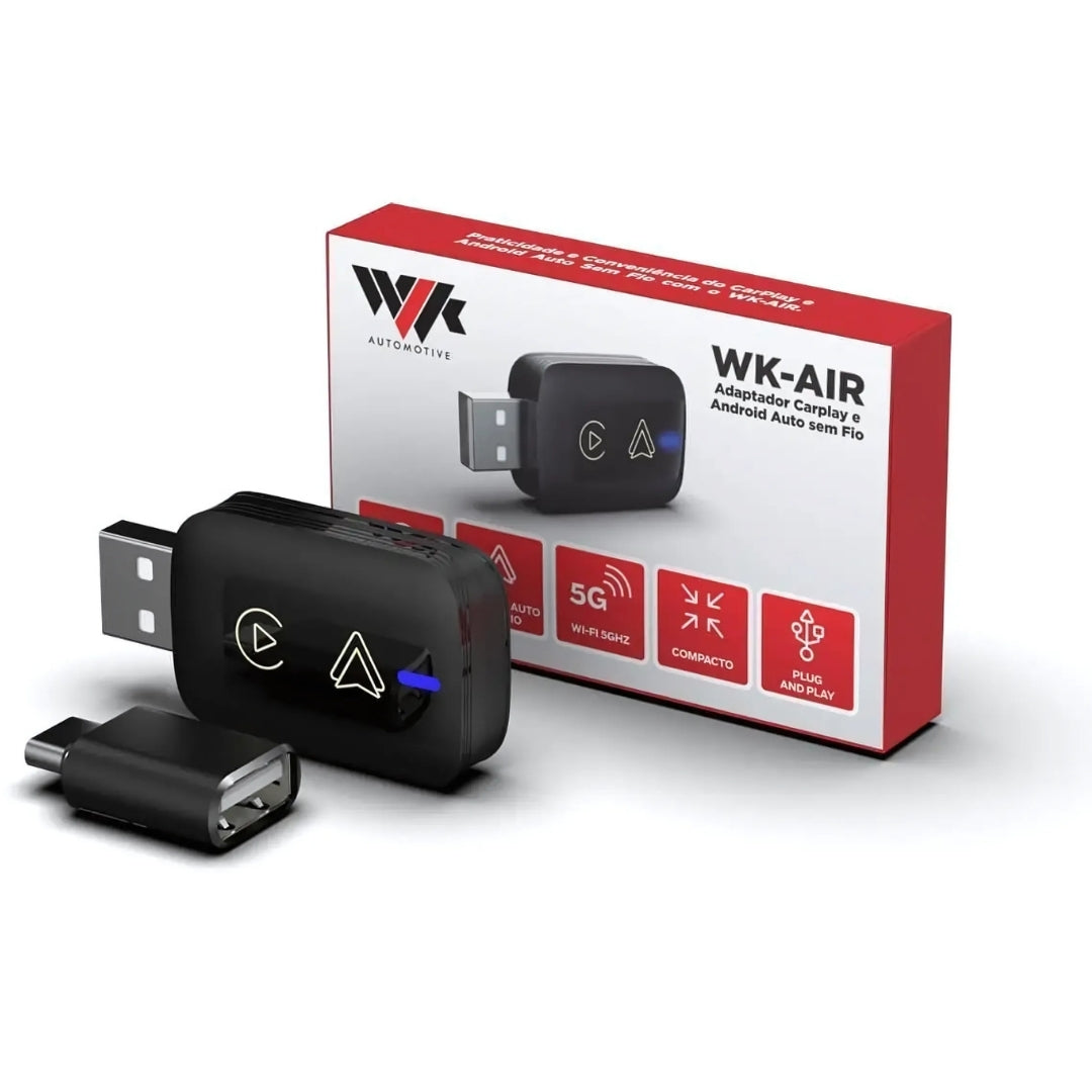 Adaptador Carplay e Android Auto Sem Fio 3 em 1, Youtube, Netflix, 32GB Armazenamento, Memória 2GB, Android 13