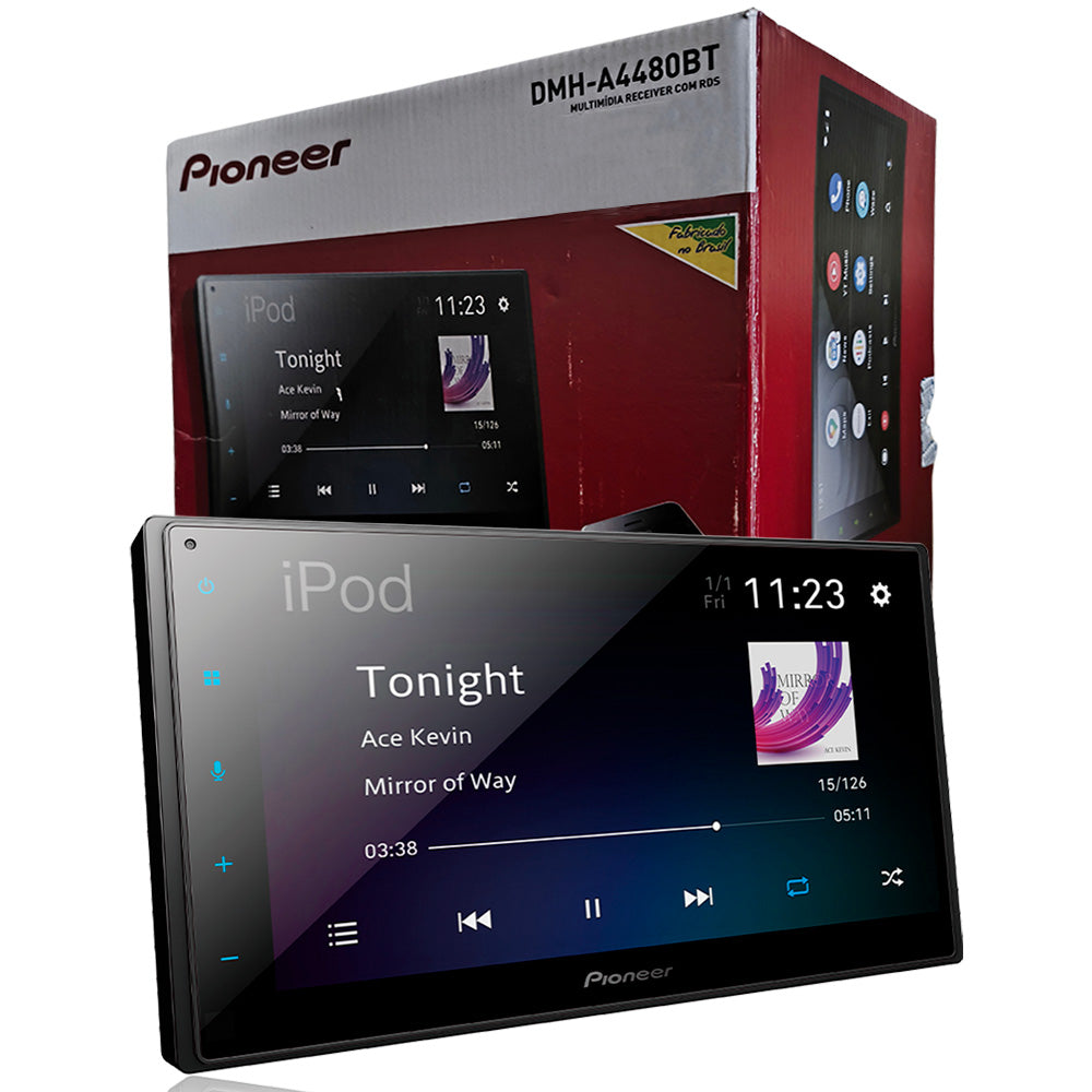 Central Multimídia Pioneer 2-Din, Tela 6,8