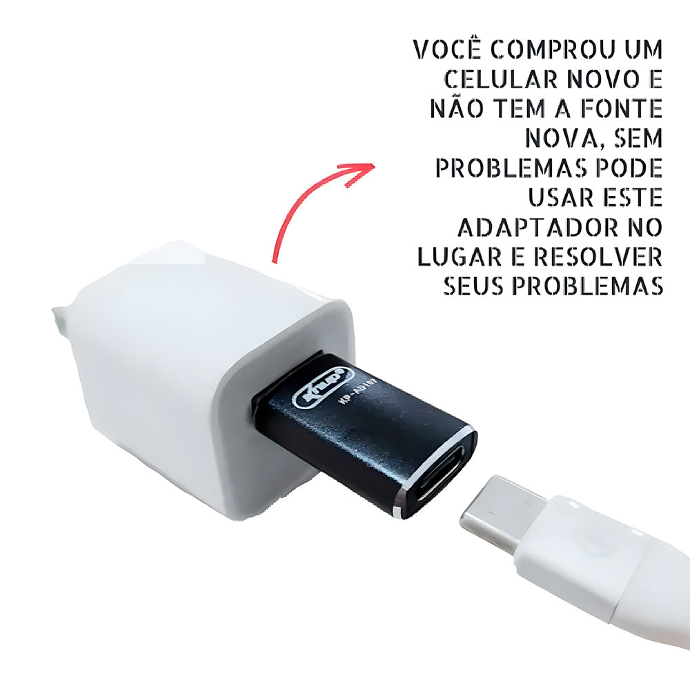 Adaptador OTG USB 3.0 KNUP KP-AD107 - Conversor Plug USB-C Fêmea p/ USB-A Macho