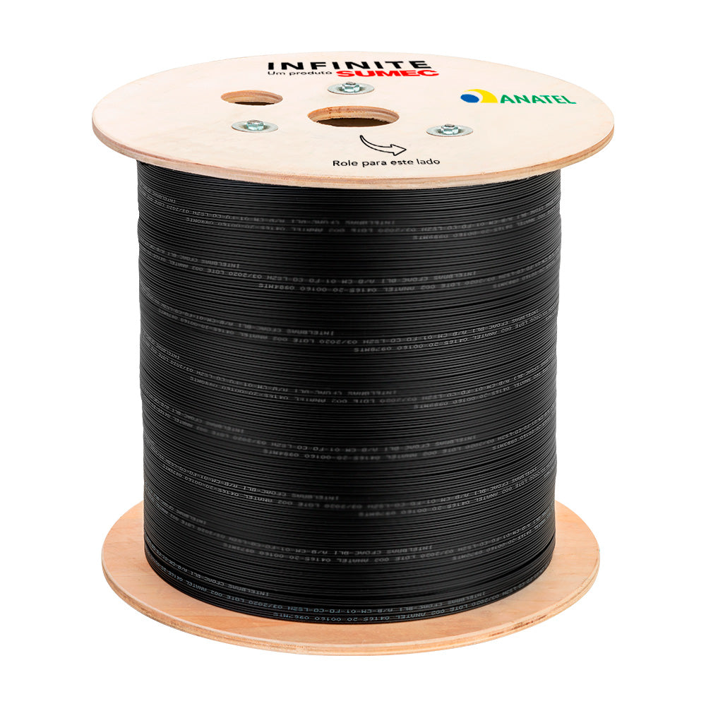 Bobina Cabo de Fibra Óptica, 1.000 Metros Sumec, Flat Drop, 1 Fibra