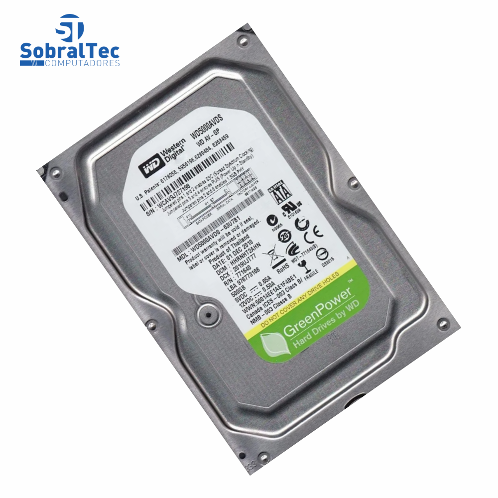 HD Interno Para Desktop 500Gb Sata2 5400Rpm Western Digital WD5000AVDS