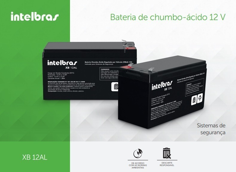 Bateria Selada 12v 7 Amperes XB 12AL-Vrla Intelbras