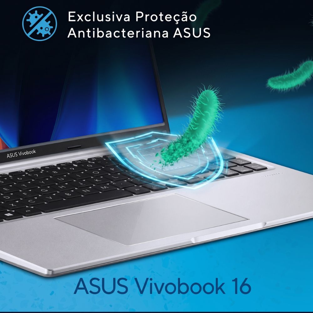 Notebook ASUS Vivobook 16 X1605VA Intel Core i7 1355U 8Gb Ram 512Gb SSD Linux KeepOS Tela 16” IPS FHD Silver - MB742