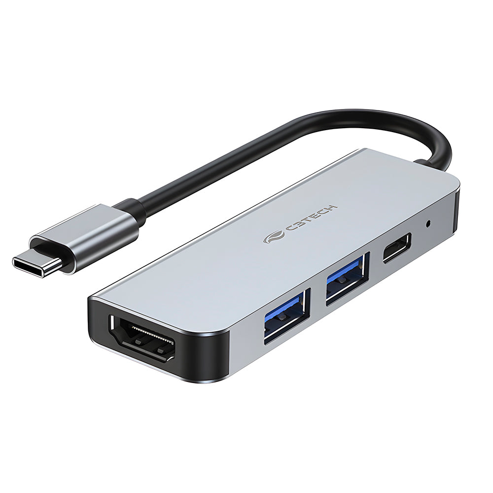 HUB USB Com Saída HDMI 4K, 2 Saídas USB e 1 Saída USB-C, C3Tech, HU-D50GY - Cinza