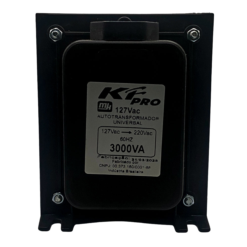Autotransformador KF, Bivolt 110/220V, 3.000VA, Pro, Preto -TRF0914