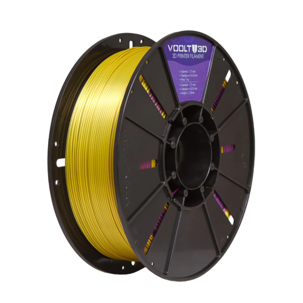 Filamento PLA Duo Color Ametista/Dourado V-Silk High Speed Premium 1 Kg – Impressão 3D Bicolor e Brilhante
