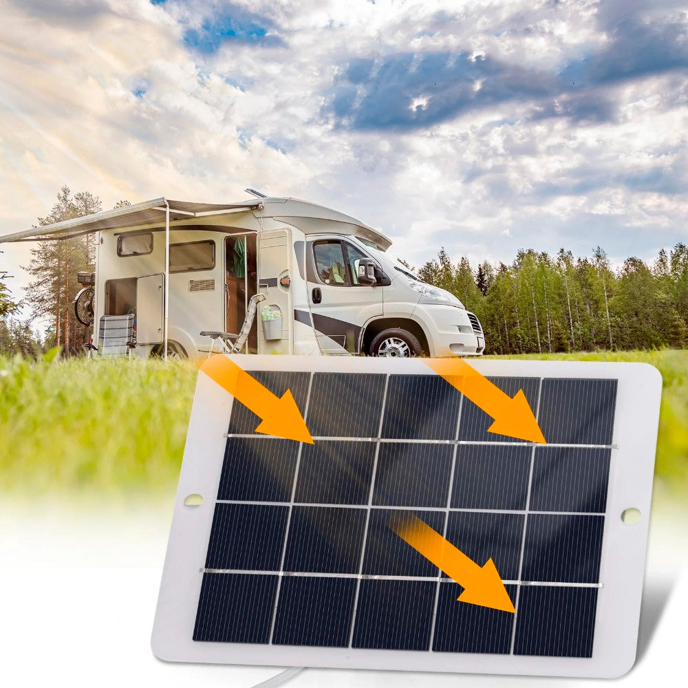Painel Solar Externo Portatil, À Prova D'Água, Com Entrada USB, 157mm x 94mm