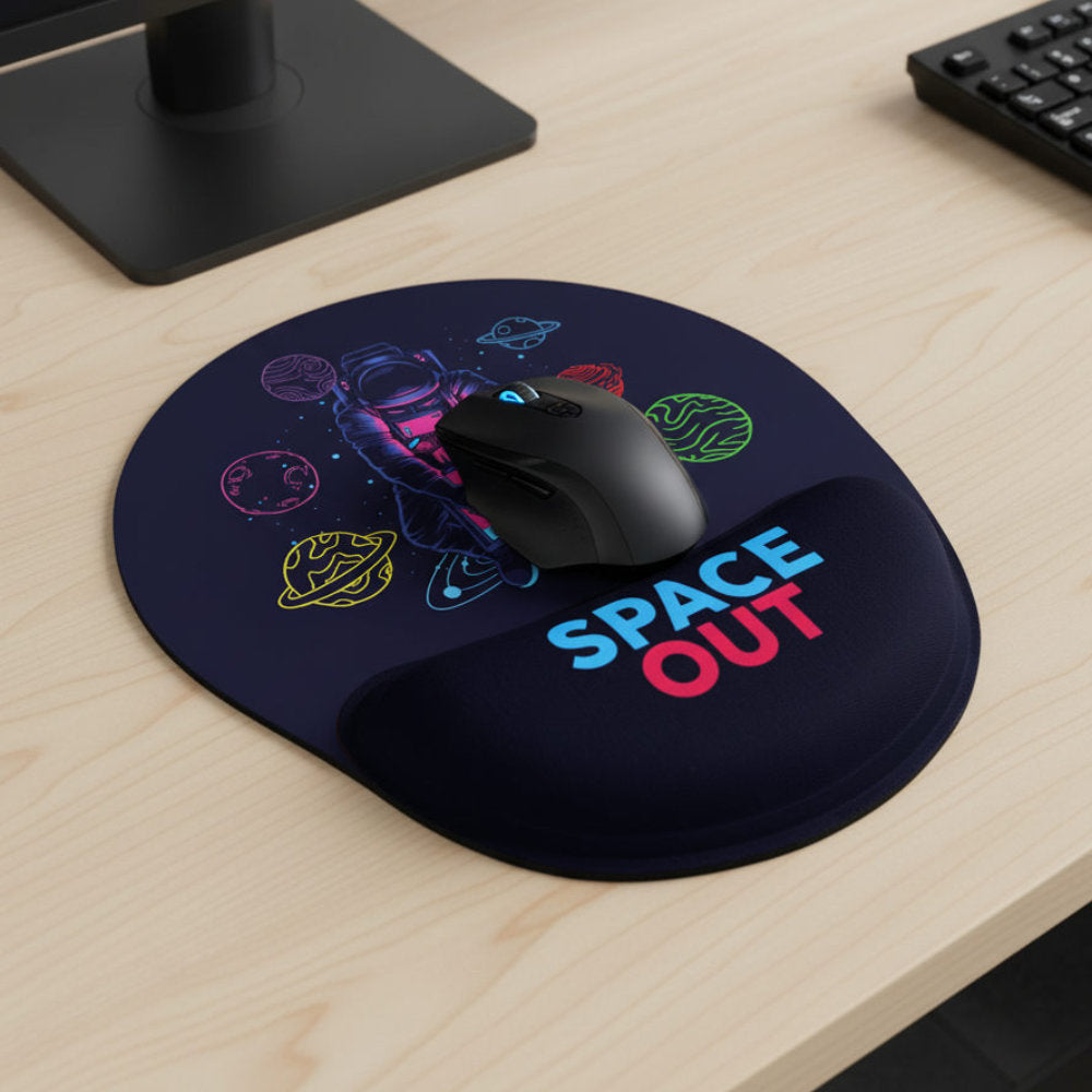 Mouse Pad Ergonômico 24 x 20,6cm, Reliza Comfort, Apoio para Pulso e Base Antiderrapante - Estampa Espaço