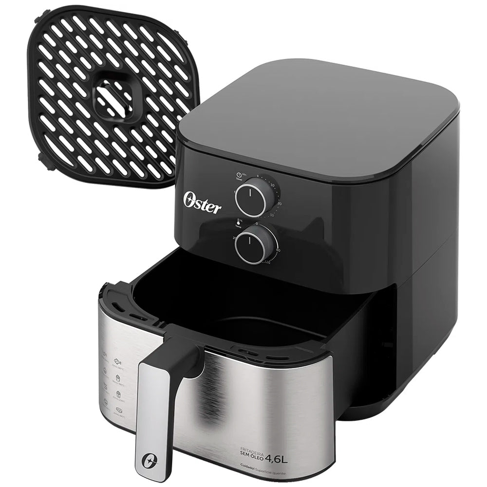 Fritadeira Elétrica Sem Óleo Oster Inox Compact 4,6 Litros- OFRT520, 220V
