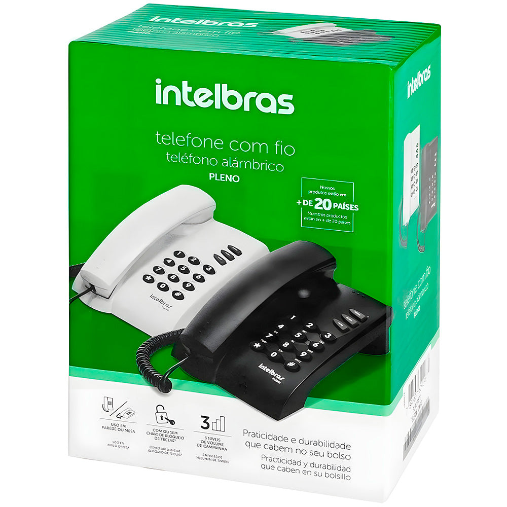 Telefone Intelbras Pleno Alámbrico Com Fio Sem Chave De Bloqueio - Cinza Ártico