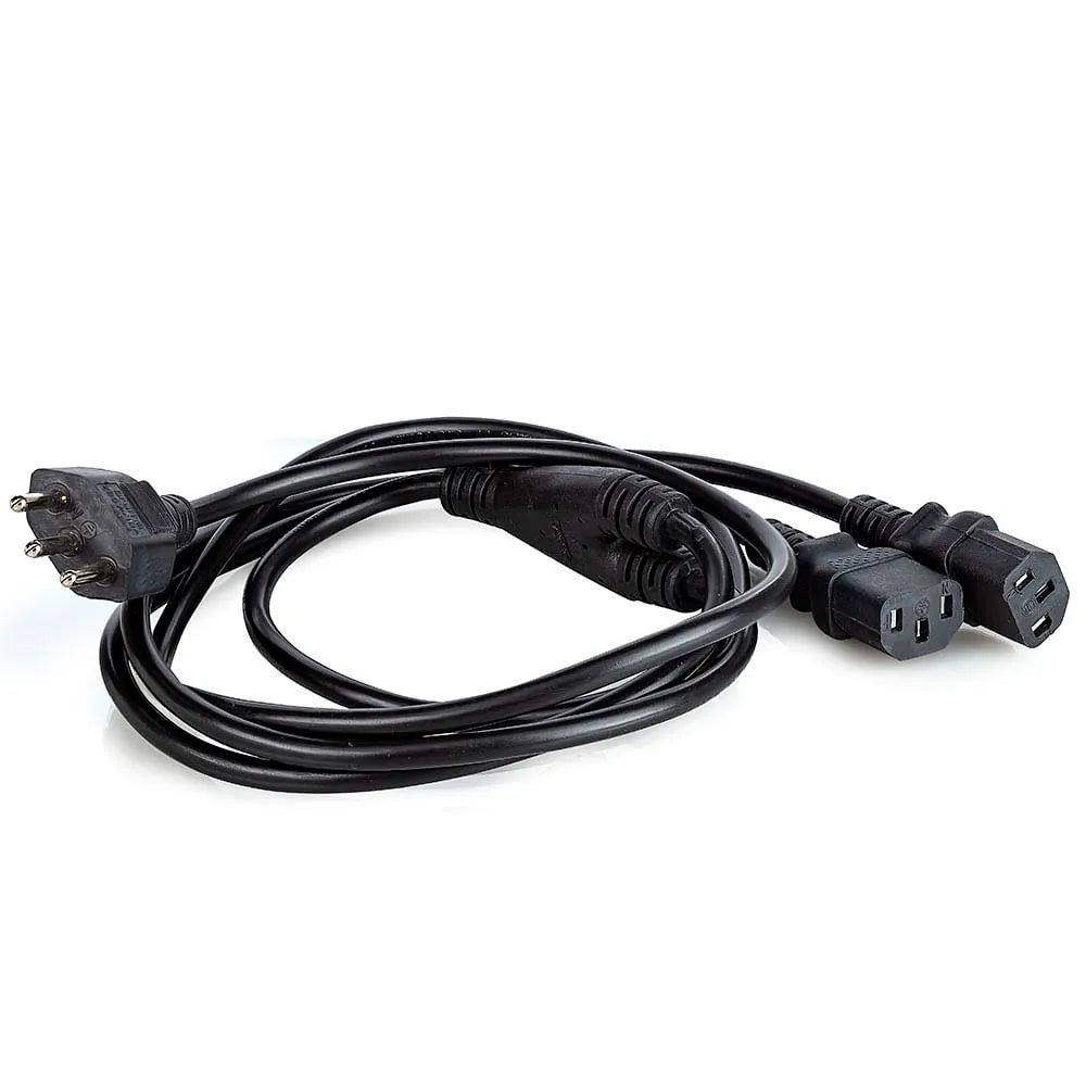 Cabo de Força Tripolar 3 Metros Y 1 Macho e 2 Fêmeas - Preto