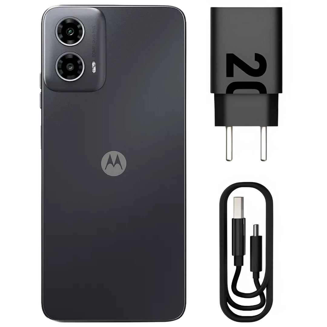 Smartphone Motorola Moto G34, XT2363-1, 5G, 128GB, 4GB RAM + 4GB Ram Boost, AI Câmera 16MP Sensor FPS Lateral - Preto