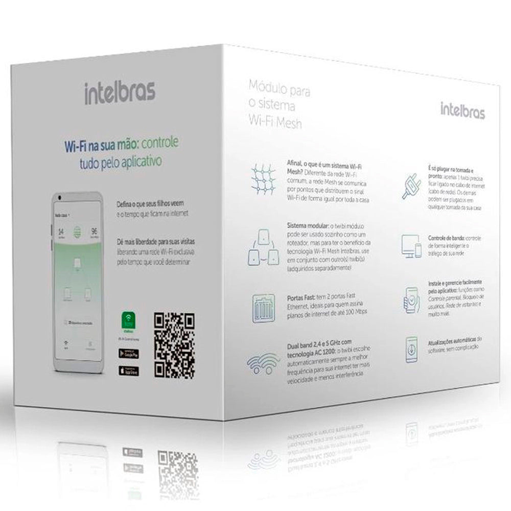 Roteador Wi-Fi Mesh Intelbras Twibi Fast, Com Uma Unidade - Branco