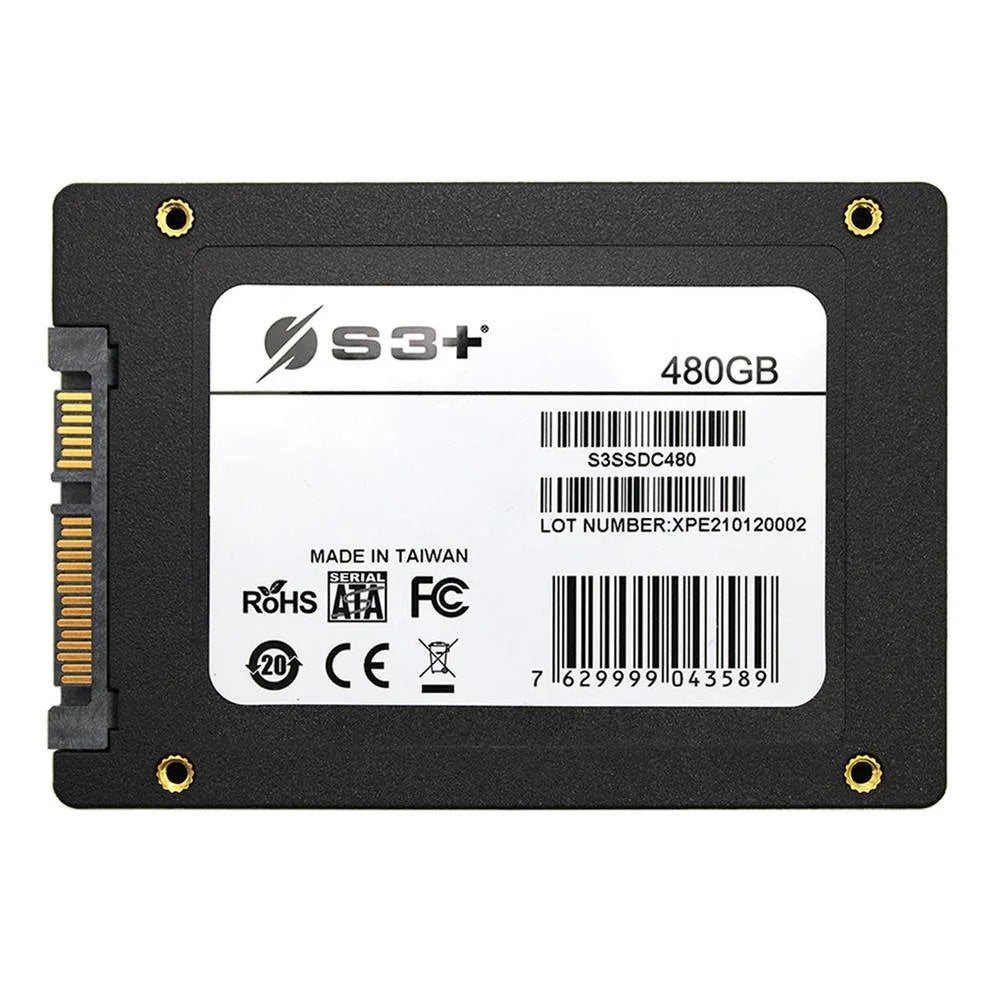 SSD S3 Plus 480GB 2,5" SATA III 6Gb/s S3SSDC480 Leitura 550MB/s Gravação 500MB/s