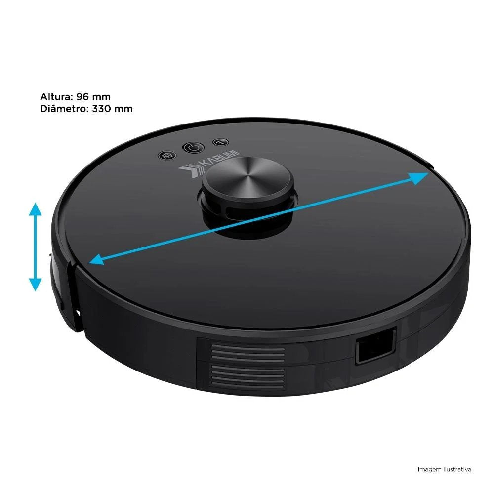 Robô Aspirador de Pó KaBuM! Smart 700, Aspira e Passa Pano, Compatível com Google Assistant e Alexa XR500 Bivolt - Preto