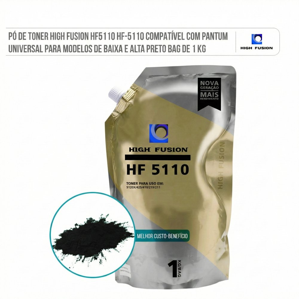 Refil Pó Para Recarga de Toner Compatível HF 5110, Para Pantum 5120X, 410, 219, 211