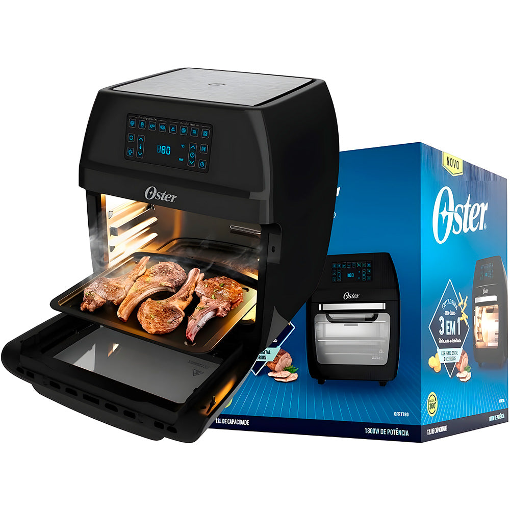 Fritadeira Forno 3 em 1 Oster 220V 12 Litros - OFRT780, Modelo: OFRT780-220V - Preto