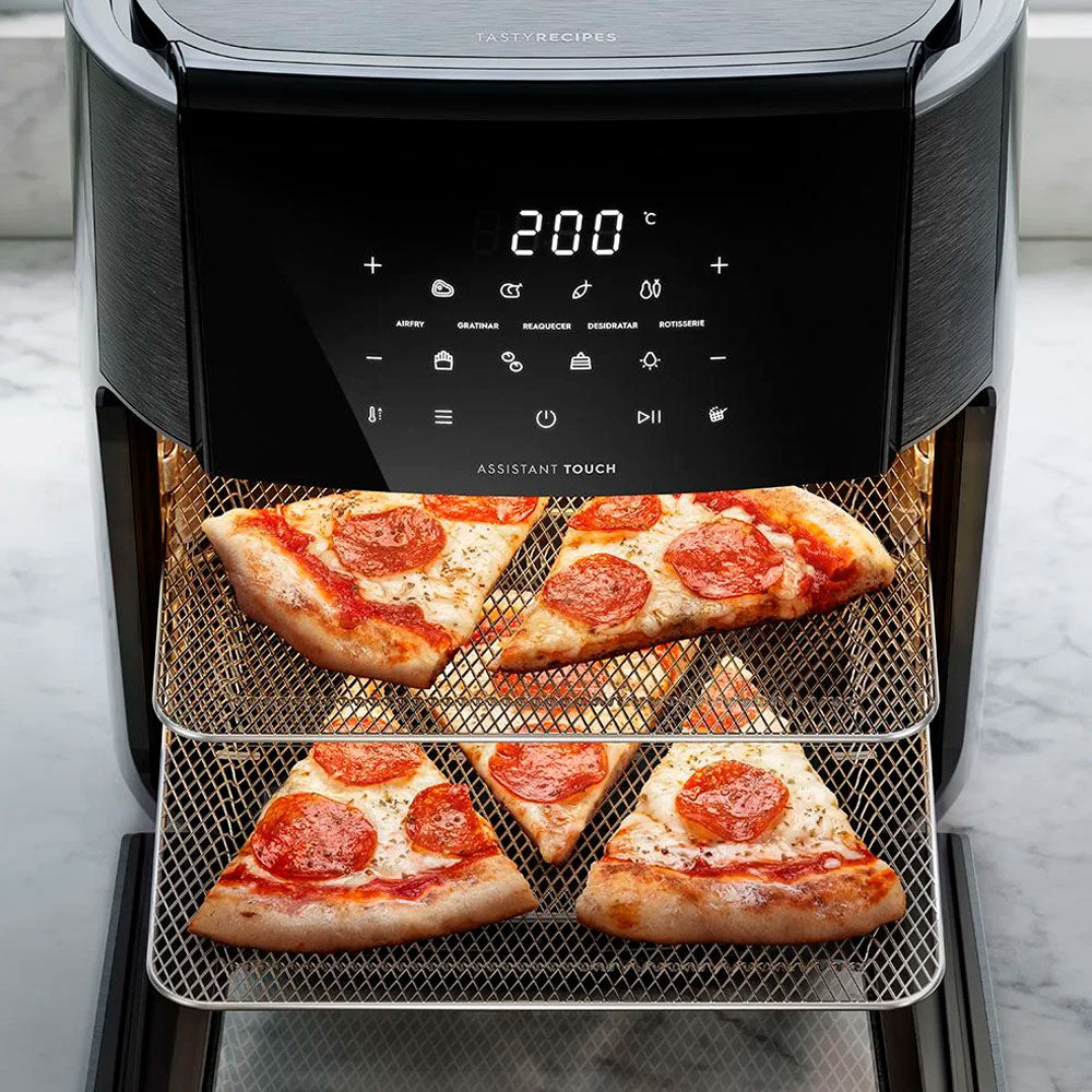 Airfryer Elétrica Forno Oven 12L, Electrolux EAF90 Digital, Receita Programada 2 Bandejas Espeto Giratório 1700W Grafite