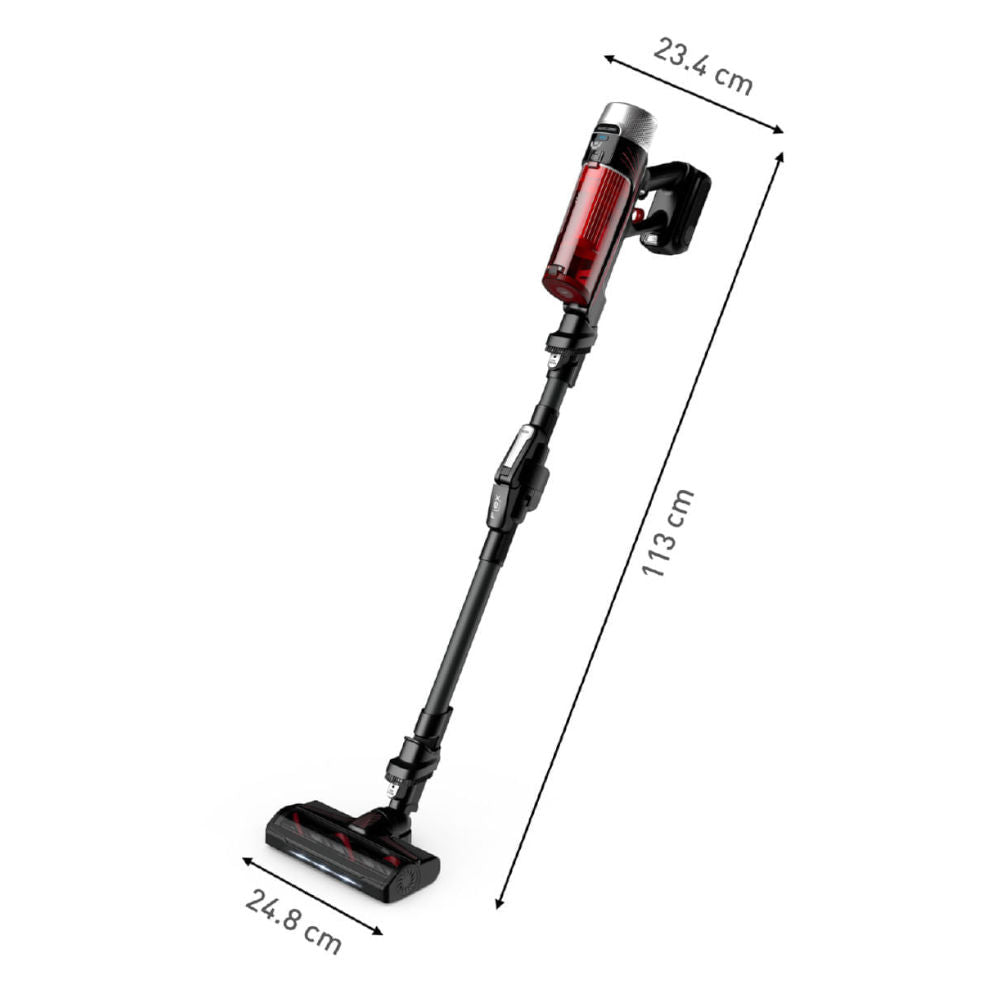 Aspirador Pó Sem Fio Arno X-Force Flex 9.60 RH20, Bivolt, 18V 0.4L Tubo Flexível LED Filtro HEPA Autonomia 45min, Preto