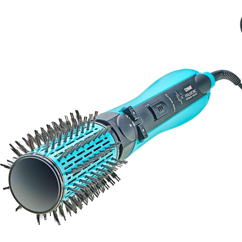 Escova Secadora Rotativa Rotating Hyaluronic Conair (Preto e azul) Bivolt