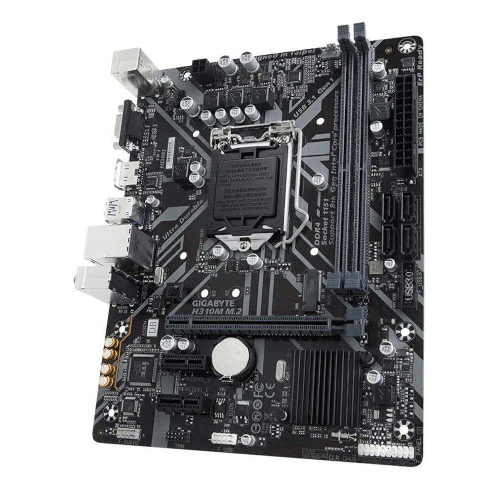 Placa-Mãe Gigabyte H310M M.2, Socket LGA 1151, DDR4, SATA 3, HDMI, USB 3.0/3.1 Gen1, Formato Micro ATX – OEM Sem Box