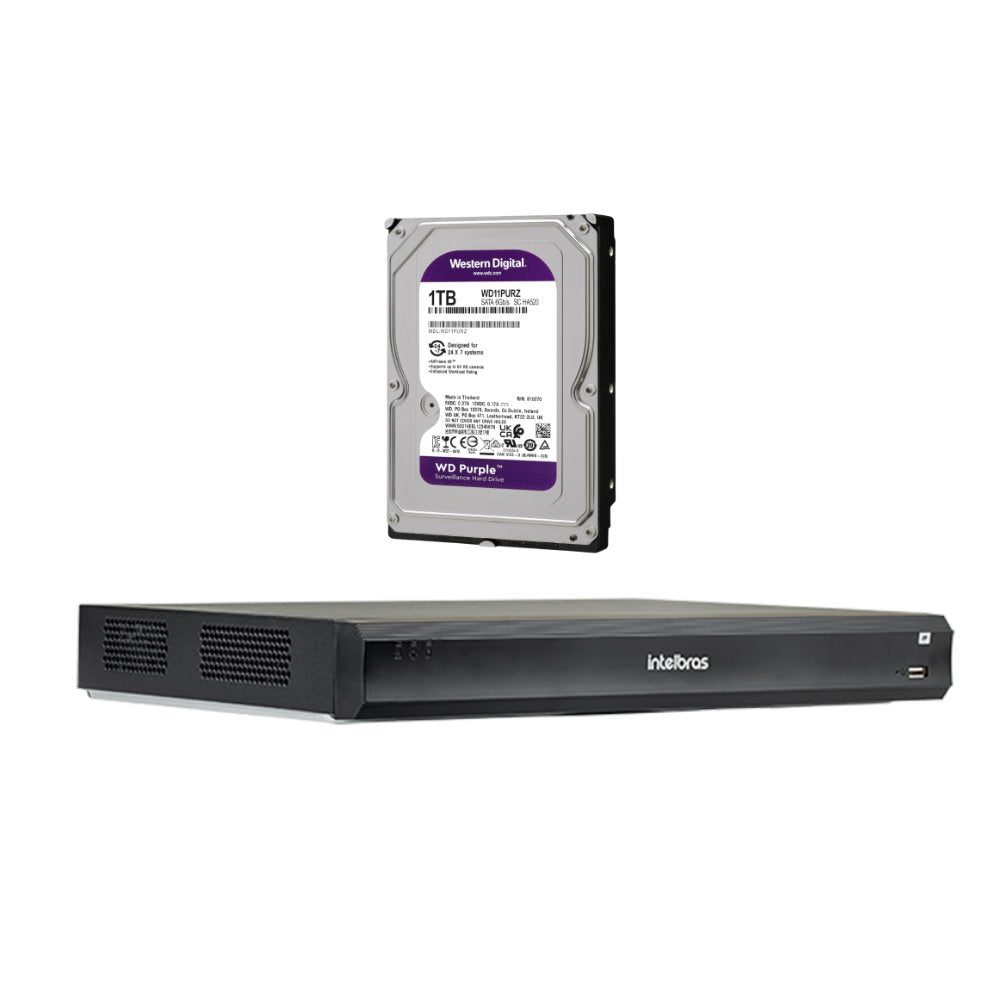 Gravador Digital de Vídeo iNVD 3016 Com HD 1TB, 16 Canais IP Com Resolução de 16Mp