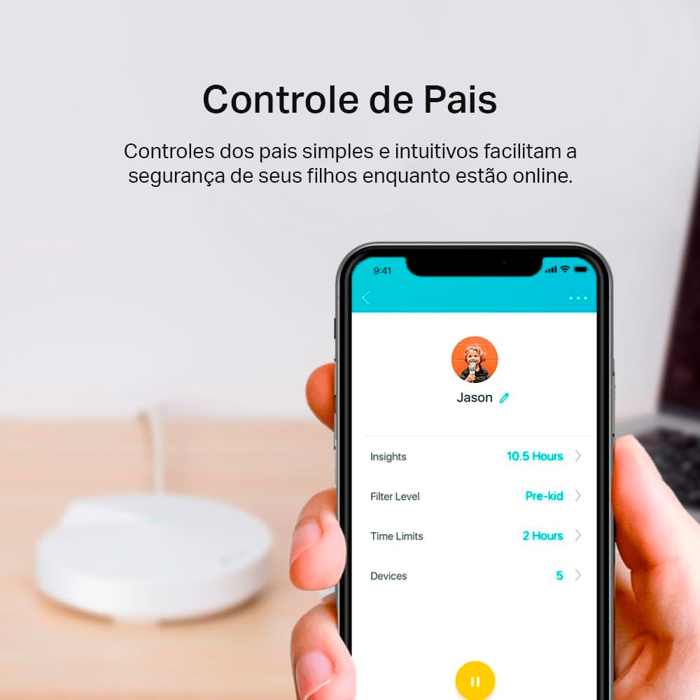 Kit Roteador e Repetidor TP-link Deco M5 AC1300 Art Whole Home Mesh Deco M5
