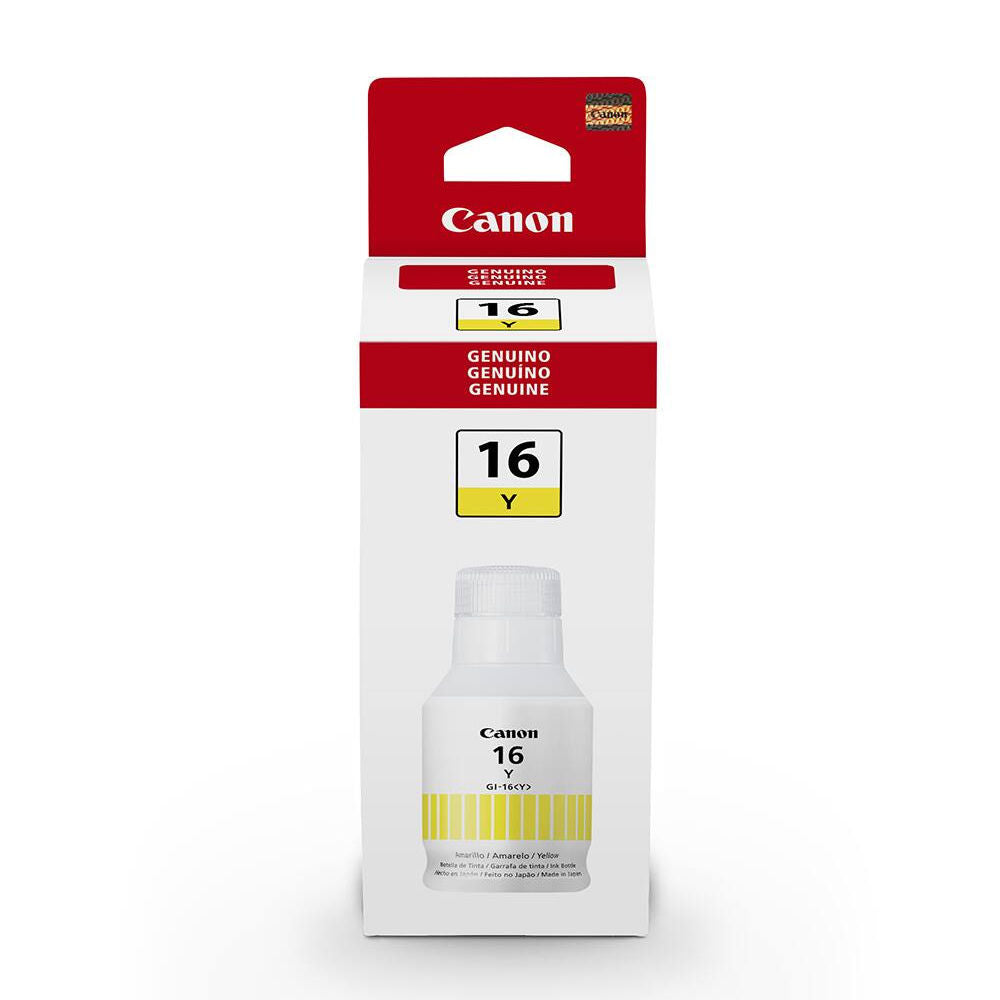 Refil de Tinta Canon GI-16 Amarelo 135ml Original, Compatível GX5010, GX6010 e GX7010