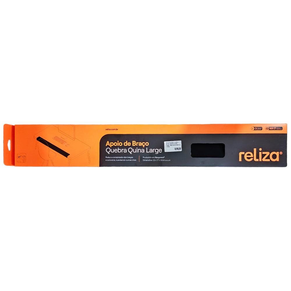 Apoio de Braço Quebra-Quina, Reliza Confort Large, Neoprene Anatômico - Preto