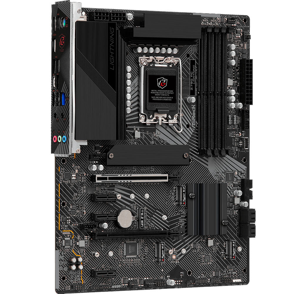 Placa Mãe Asrock Z790 PG Lightning, Intel LGA 1700, ATX, 4 Slots DDR5, Placa de Rede Gigabit, HDMI e DisplayPort M.2, US