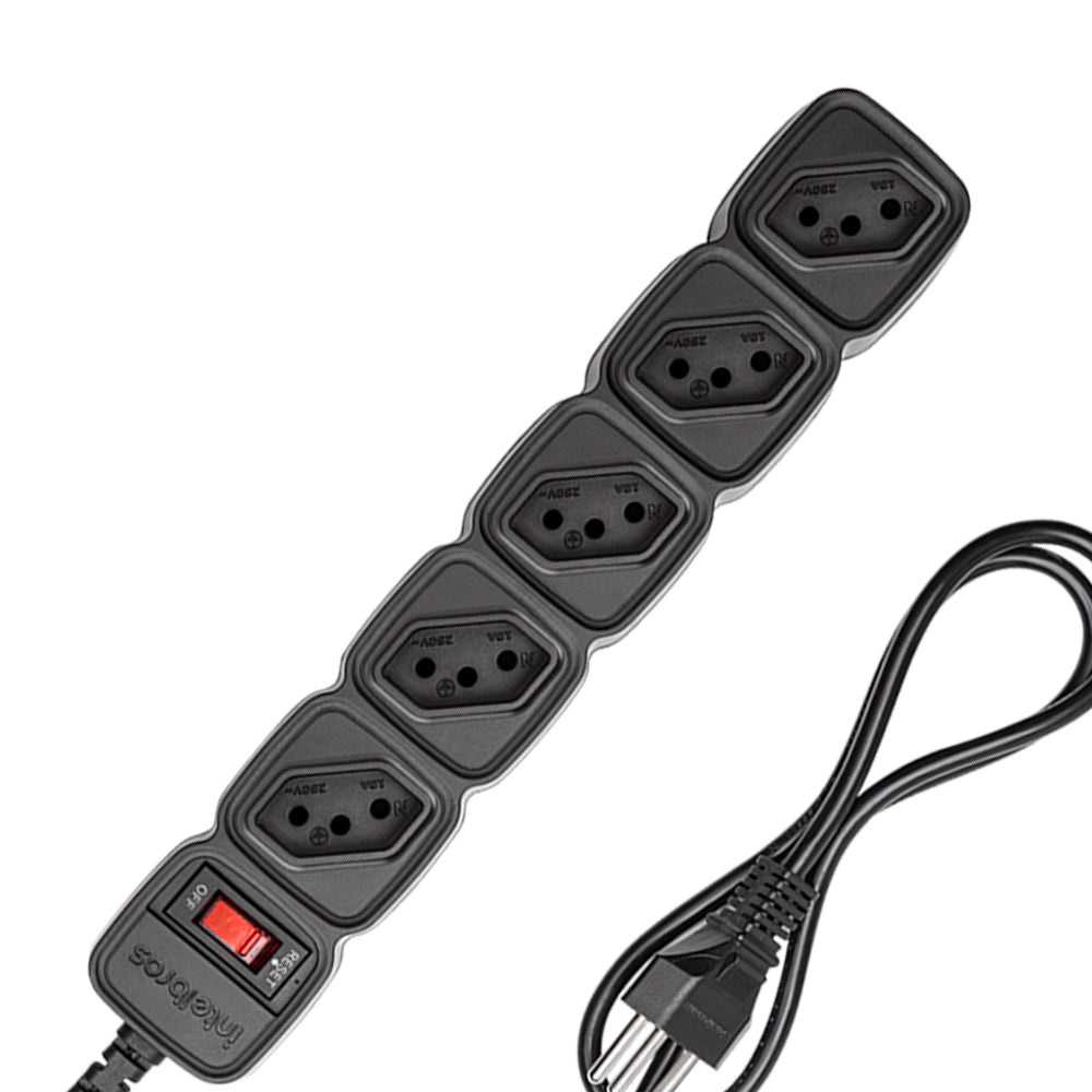Protetor Filtro de Linha Intelbras EPE 205+, 5 Tomadas, Bivolt, Cabo 3 Metros, Preto