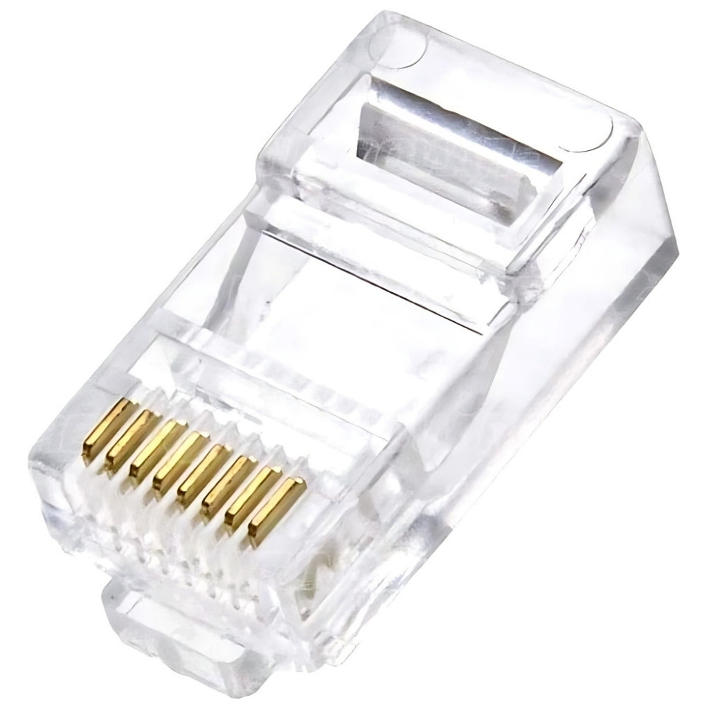 Conector Cristal RJ45 Cat5e/Cat6e EZ Exbom Vazado, CONT-RJ45V1K, 8P8C - Pacote Com 1.000 Unidades
