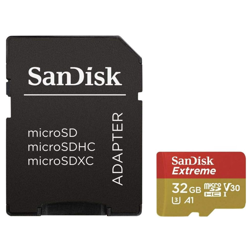 Cartão microSDHC SanDisk Extreme 32GB U3 V30 A1 100MB/s 60MB/s 4K c/ Adaptador SD (SDSQXAF-032G-GN6AA)