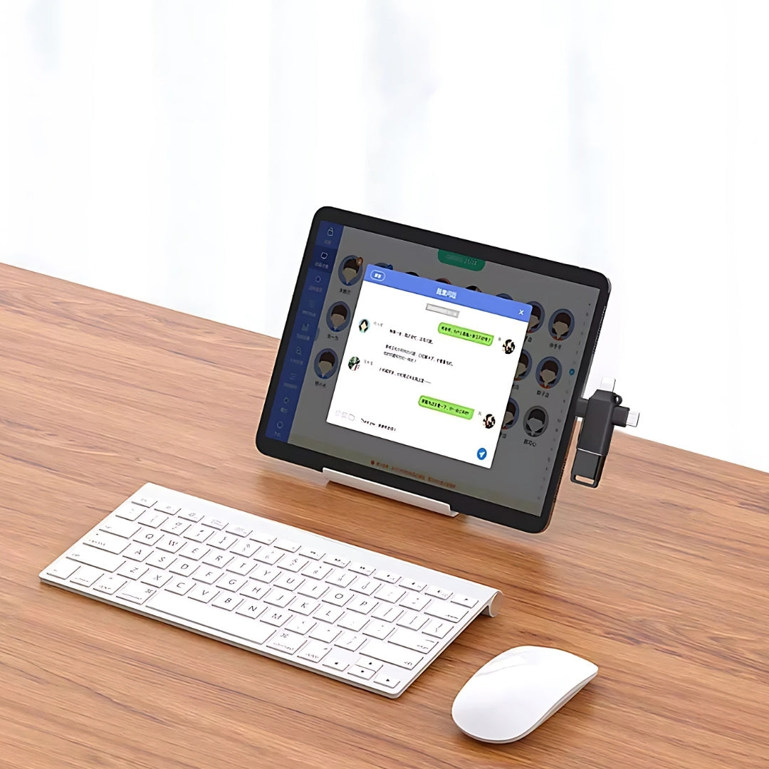 Adaptador OTG 3 em 1, USB 3.0 Para Tipo-C, Lightning e V8, KP-H006, Knup, Preto