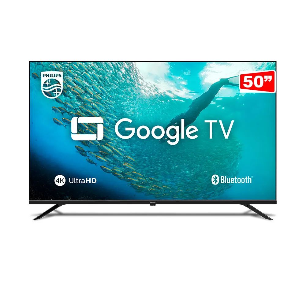 Smart Tv Philips 50'' 4K UHD, 50PUG7019/78, Google TV, Comando de Voz, HDR