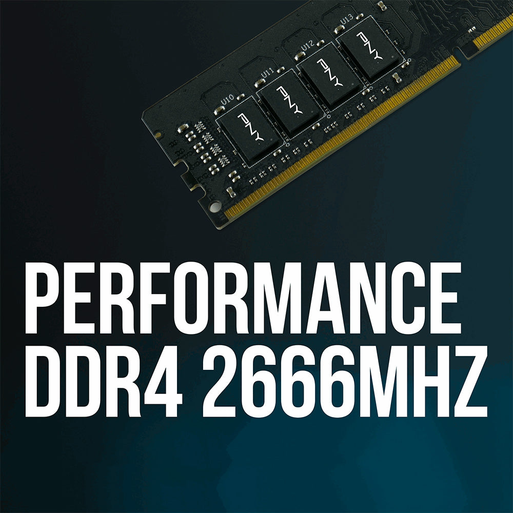 Memória Ram Desktop 8GB 2666Mhz DDR4 CL19, 12V, PNY Performance MD8GSD42666BL
