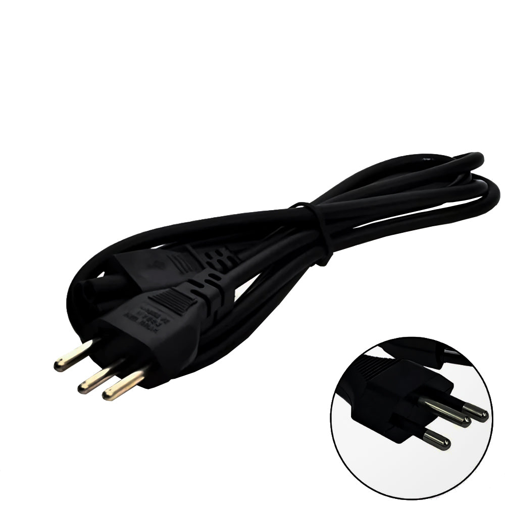 Cabo de Força Tripolar 1,5 Metros, Para Fonte de Notebook, Tipo Mickey, 3 x 0,5m, OD6.8, Next Trad - 03498