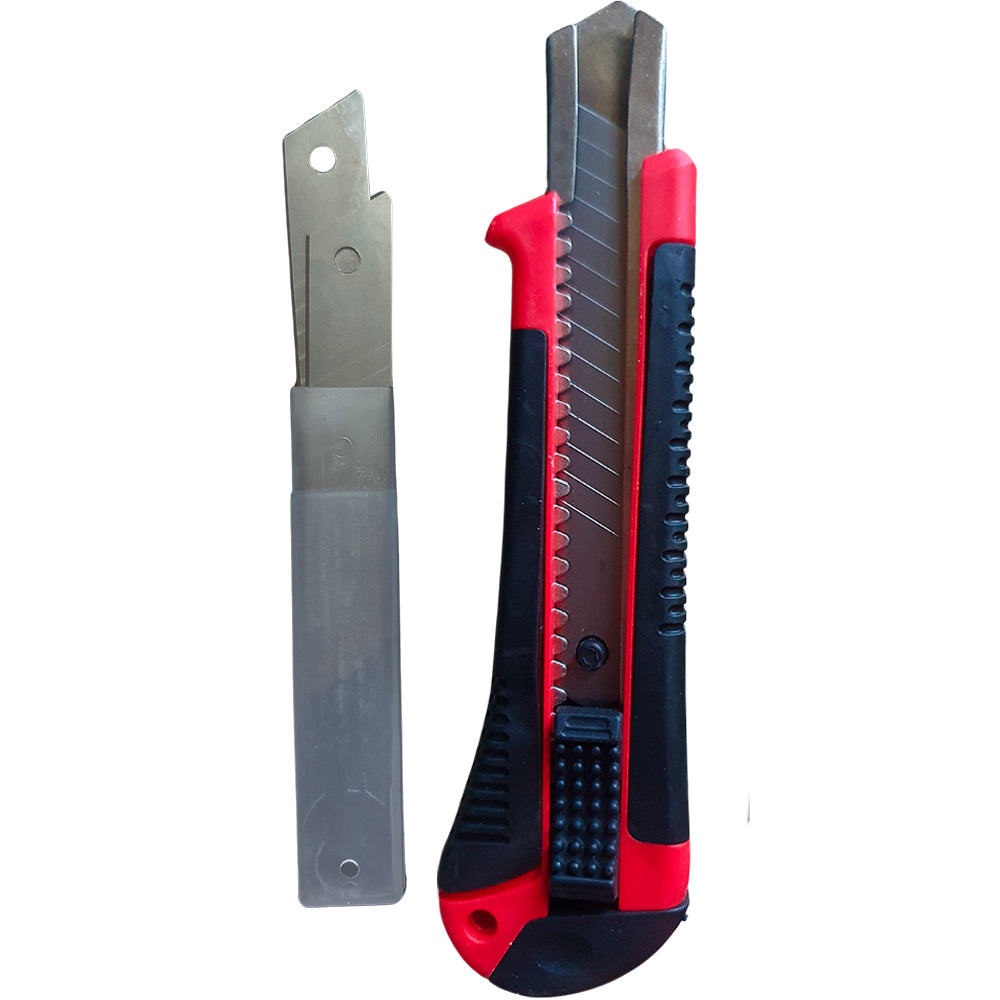 Estilete Profissional Cutter Knife Com Laminas 18mm Vermelho - Atomo